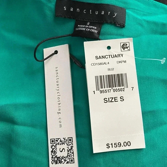 SANCTUARY Women’s Traveler Pleated Tiered Green Flowy Boho Maxi Dress Size S - Picture 7 of 9